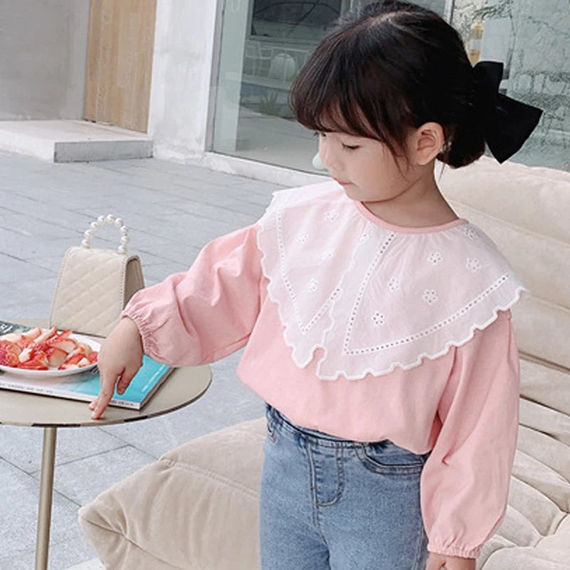 Girls Cardigan Jackets 2025 Fall Winter New Baby Cute Sweet Girls Clothing  Kids Children Top Lace Lapel Jacket For Girls Autumn