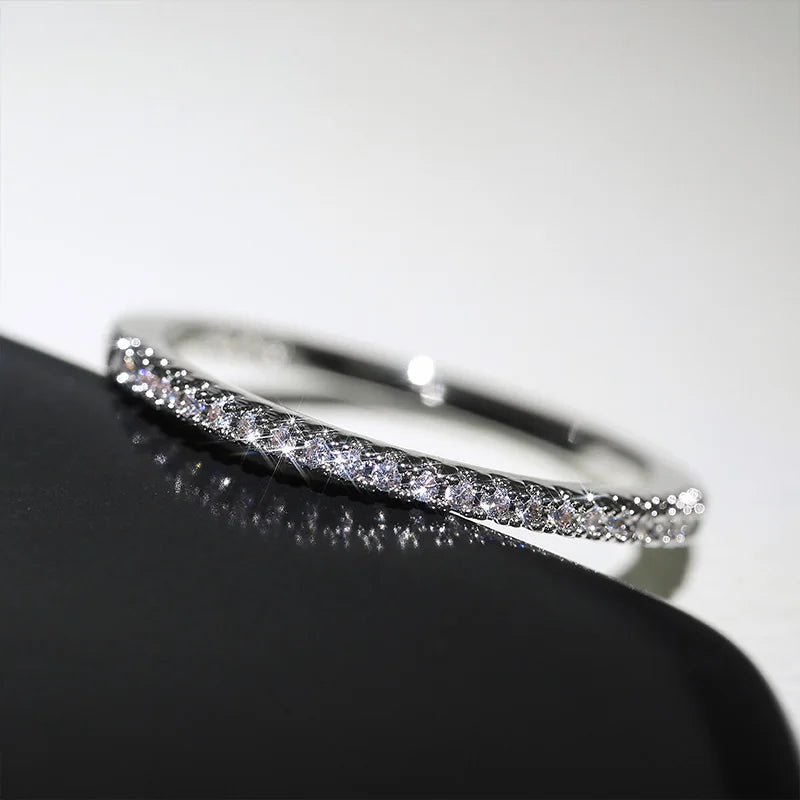 ELIN Huitan Rings
 (New Minimalist Thin  for Women Wedding Brilliant Cubic Zircon High Quality Versatile Female Finger Ring Jewelry)