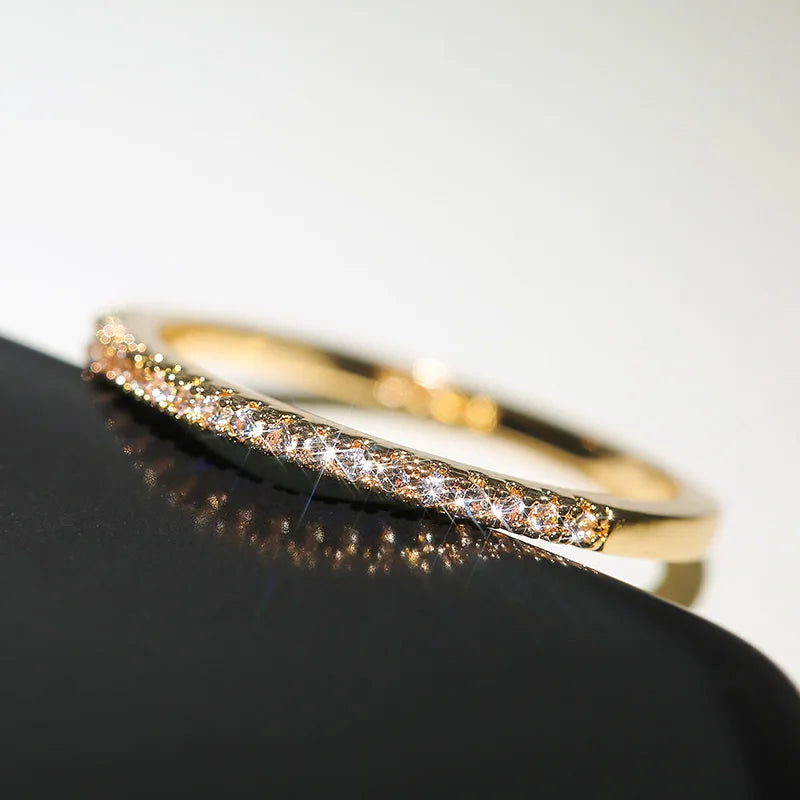 ELIN Huitan Rings
 (New Minimalist Thin  for Women Wedding Brilliant Cubic Zircon High Quality Versatile Female Finger Ring Jewelry)