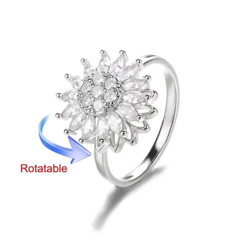 Sun Opal Rotator Ring
