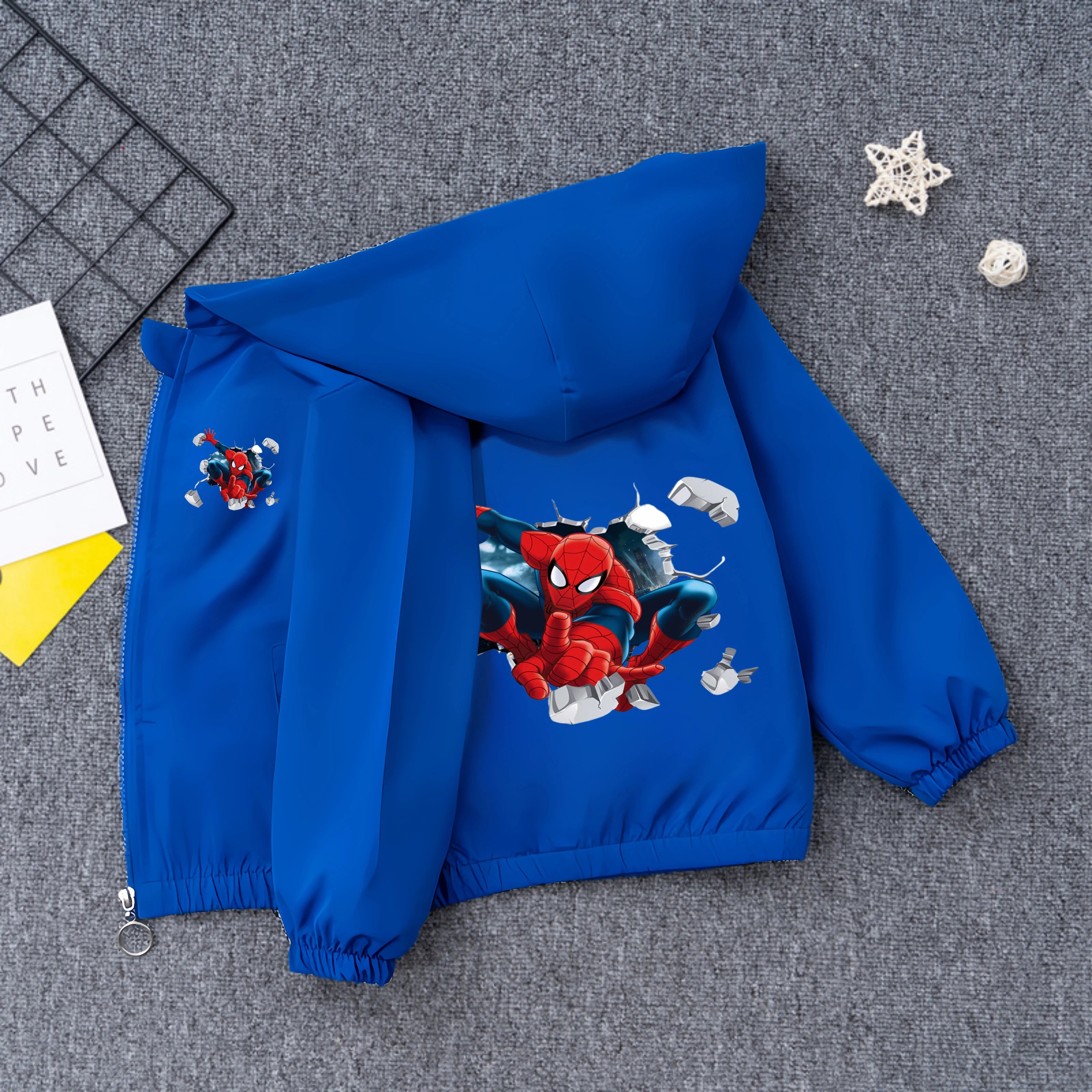 Boys' Casual Cardigans, Children's Jackets, Spider Man Hooded Tops, Windbreakers, Clothing Jackets