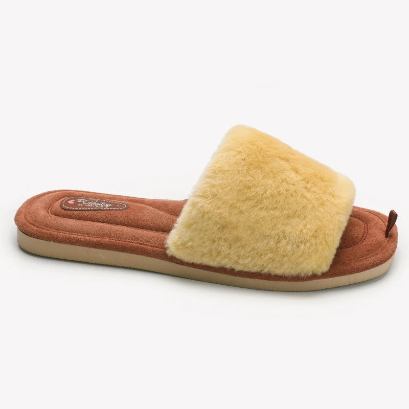 Eyriphy Women's Fluffy Furry Fur Slippers Open Toe Casual Bedroom Slides Memory Foam Soft Sole Cotton Shoes Anti-Slip Spa Indoor