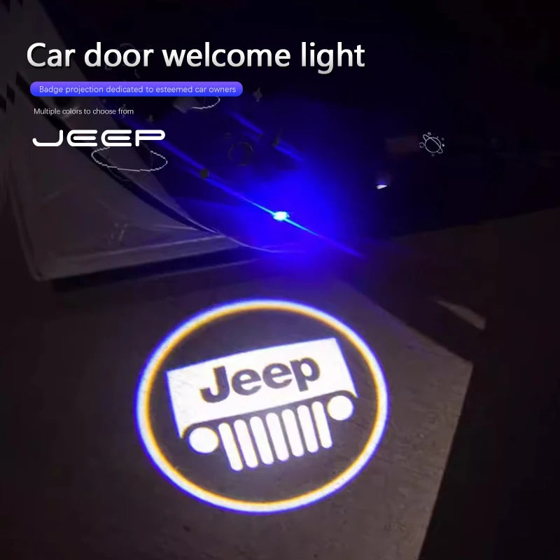 Led HD Car Door Logo Welcome Light Projector Lamps For Jeep Renegade Compass Grand Cherokee Wrangler Gladiator Patriot Liberty