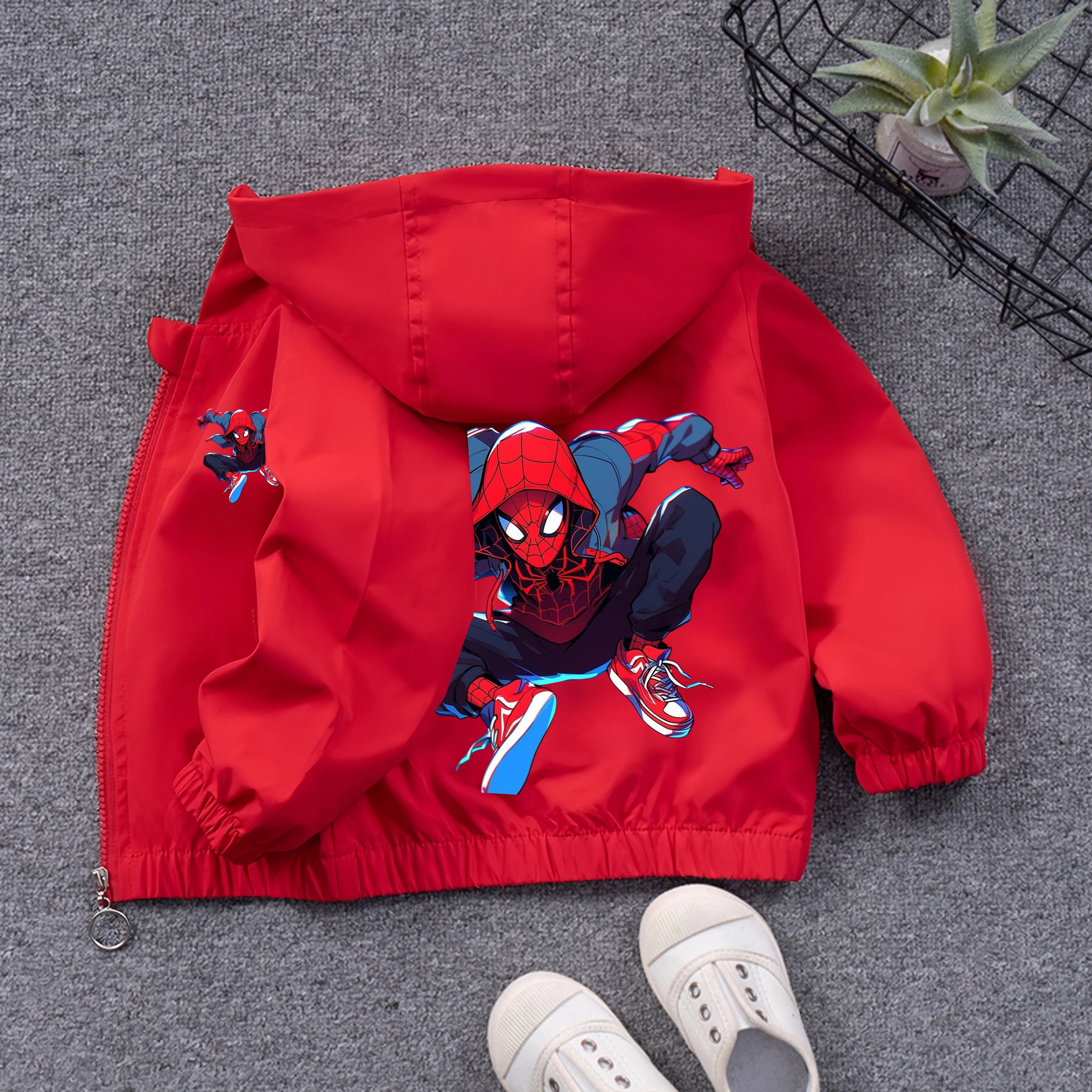 Boys' Casual Cardigans, Children's Jackets, Spider Man Hooded Tops, Windbreakers, Clothing Jackets