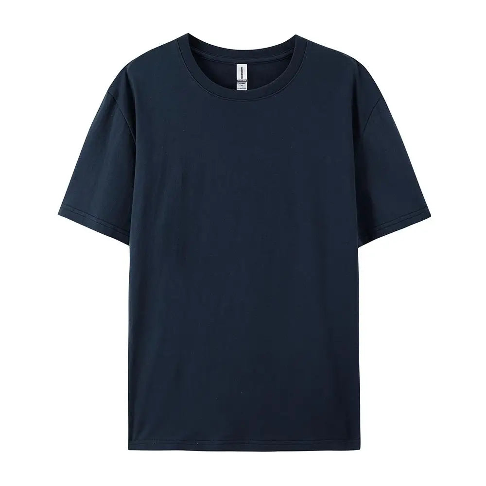 100% Cotton Solid Tshirts Men Woman Short Sleeve Fashion Brand Trend Casual Soft Clothing Tees Customized Products Summer Tops