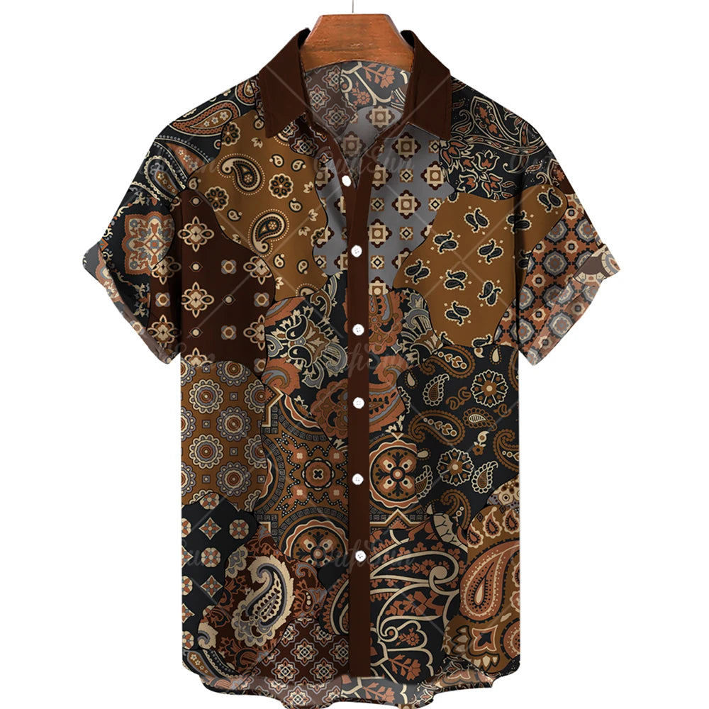 Hot New Men's High Quality Luxury Hawaii Dazn Holiday Beach Floral Shirt Elegant Men Top Sale Best Ethnic Style Clothing 2023