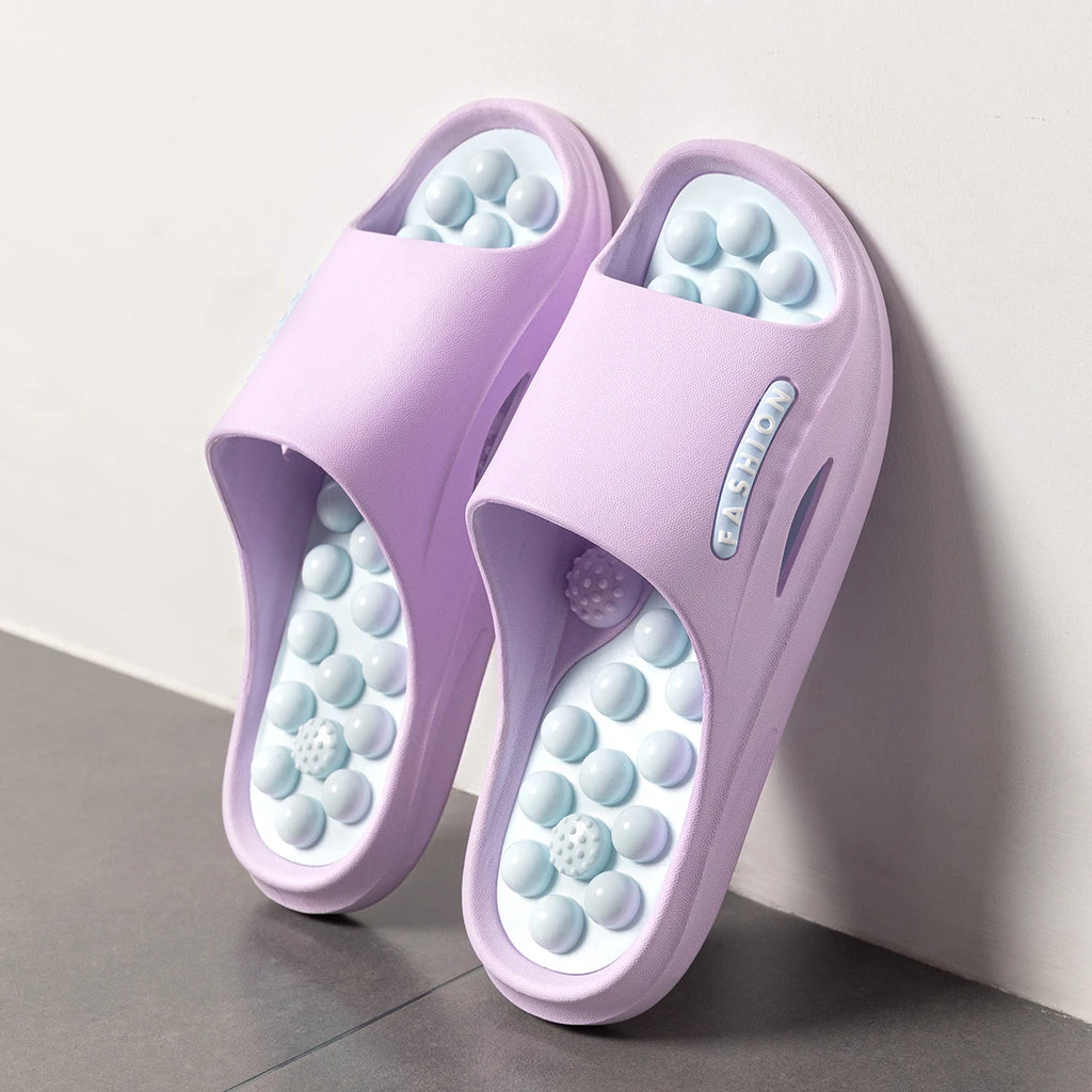 Summer Women Massage Slippers PVC Non-slip Unisex Home Slippers Comfortable Lightweight Indoor Outdoor Slides