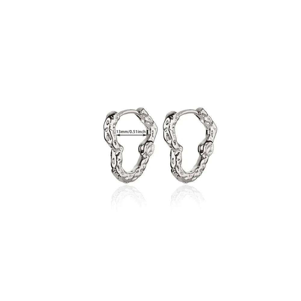Hollow Zircon Heart Earrings For Women Stainless Steel Gold Color.