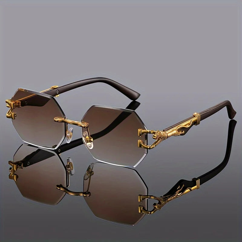 Geometric Leopard Print Sport Glasses For Women, Lightweight & Durable Composite Frame,