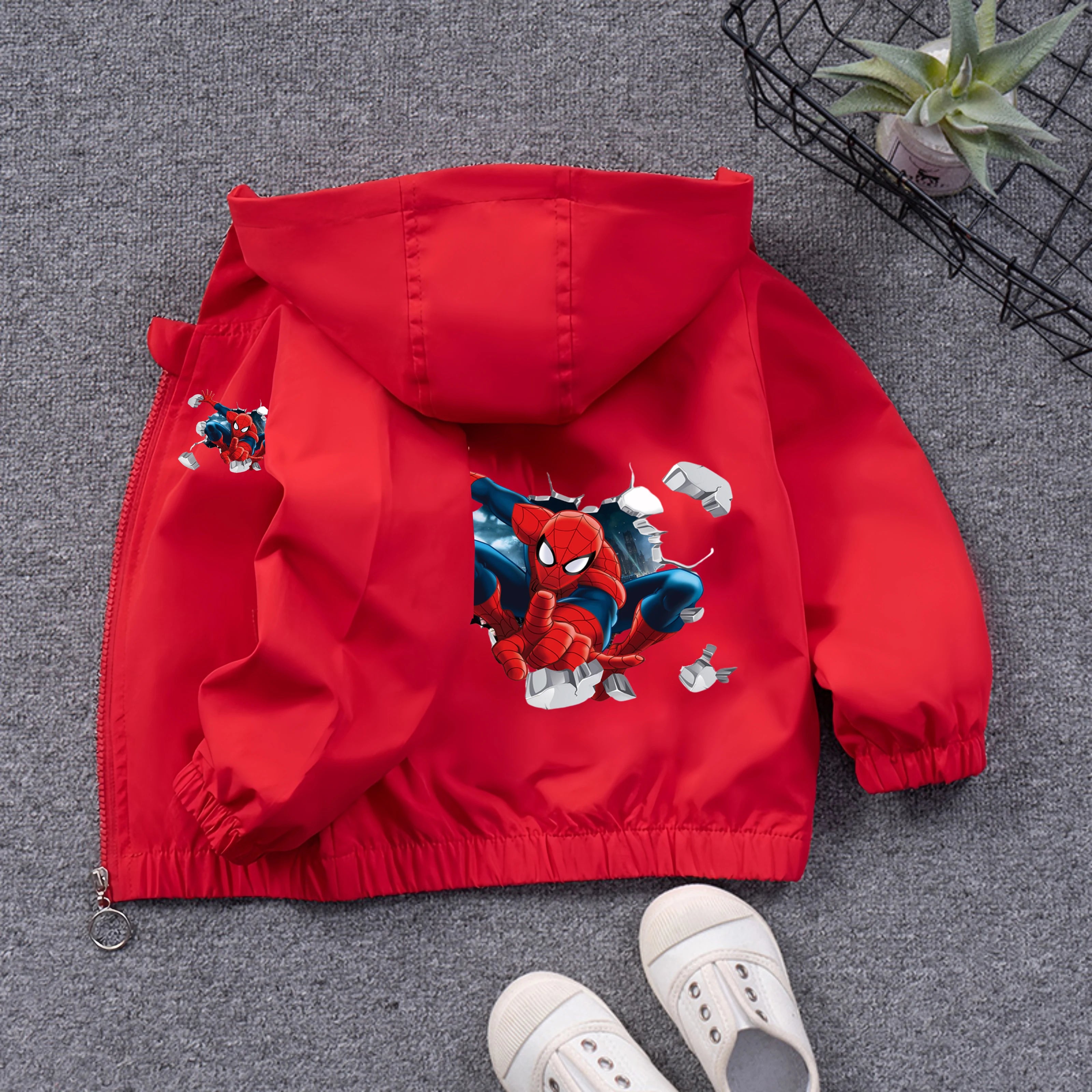 Boys' Casual Cardigans, Children's Jackets, Spider Man Hooded Tops, Windbreakers, Clothing Jackets