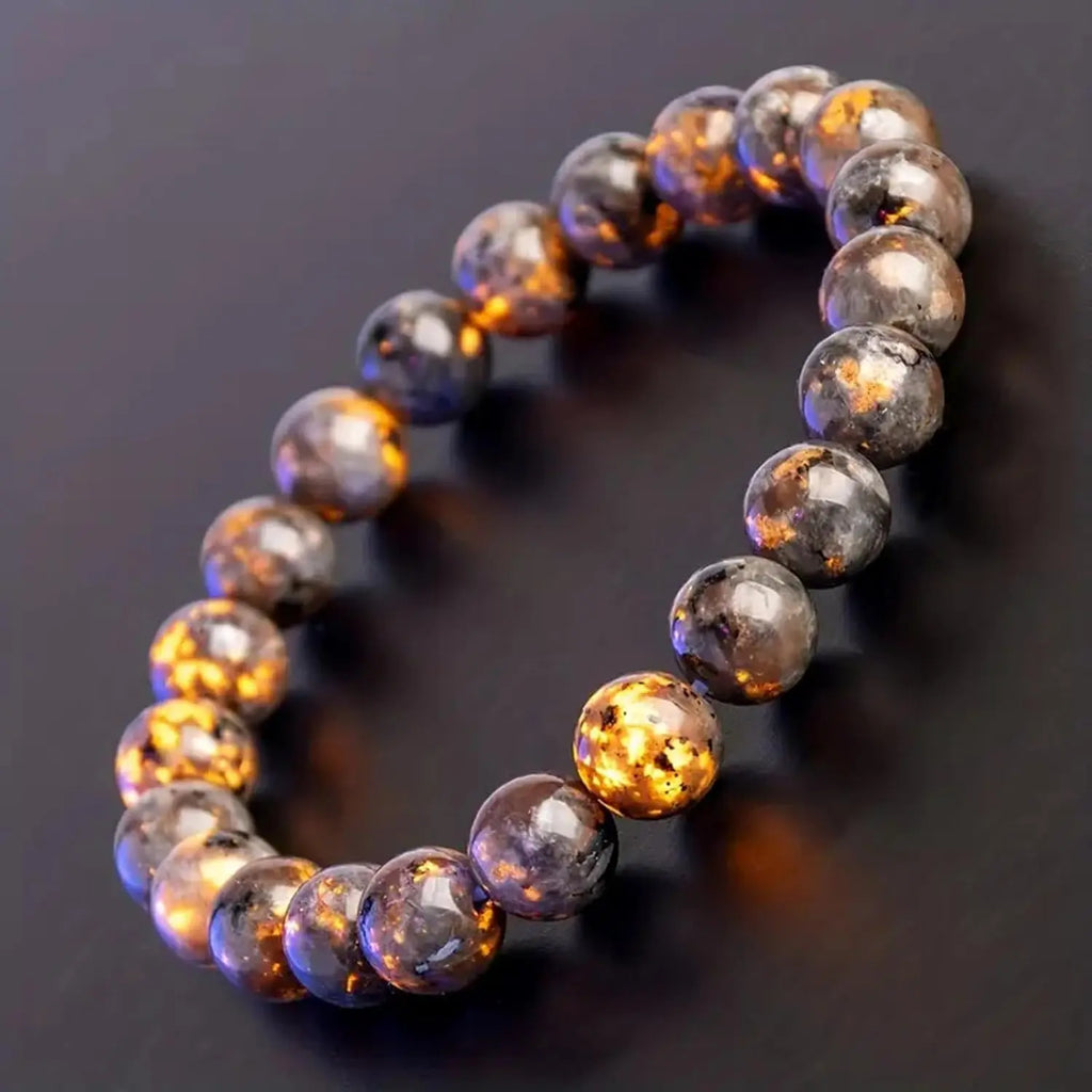 2/4pcs Natural Flame Stone Bracelet with Natural Raw Stone