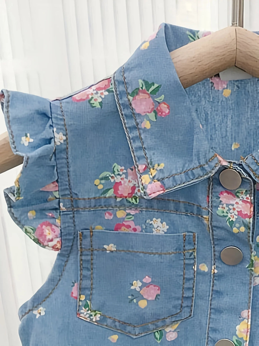 2025 Summer New Foreign-style Thin Section Fly Sleeve Floral Print Short-sleeved Shorts Set, Baby Girl Summer Two-piece Suit