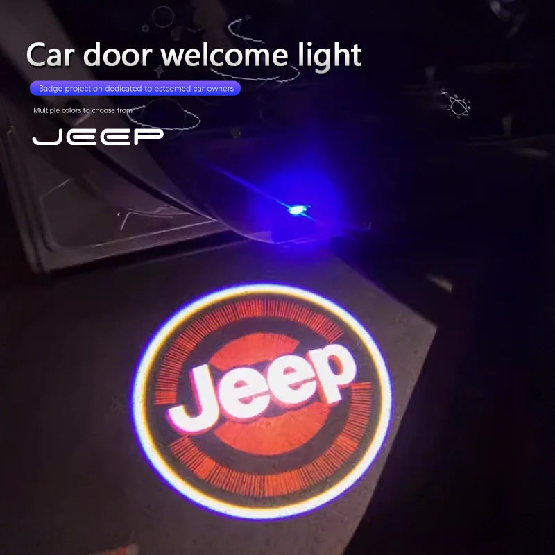 Led HD Car Door Logo Welcome Light Projector Lamps For Jeep Renegade Compass Grand Cherokee Wrangler Gladiator Patriot Liberty