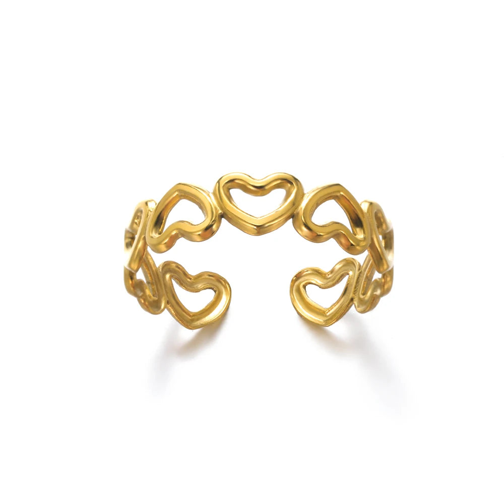 316L Stainless Steel Rings for Women Gold Color