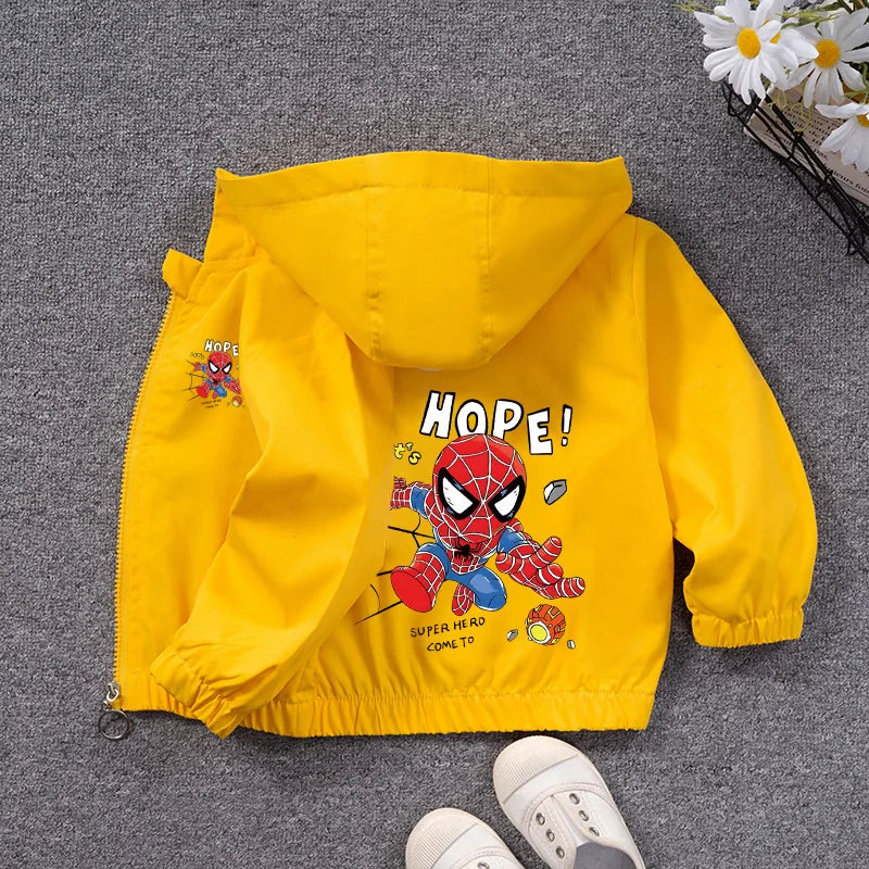 Boys' Casual Cardigans, Children's Jackets, Spider Man Hooded Tops, Windbreakers, Clothing Jackets