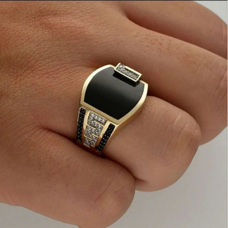 Classic Men's Ring Fashion Metal Gold Color Punk