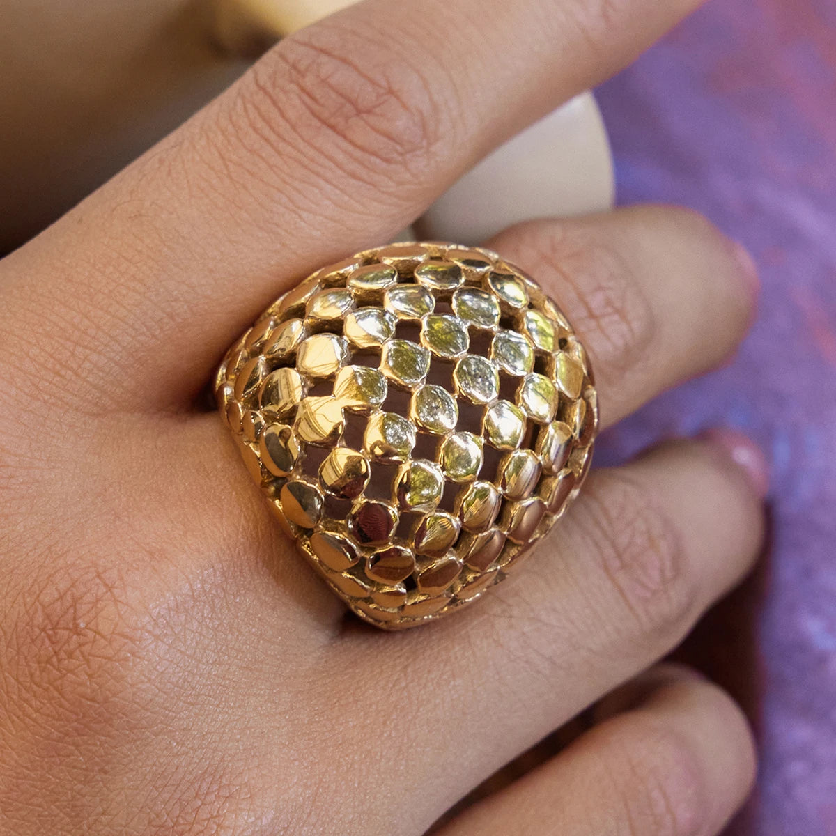 Golden Muse Ring
 Designer 18K Gold Color Plated