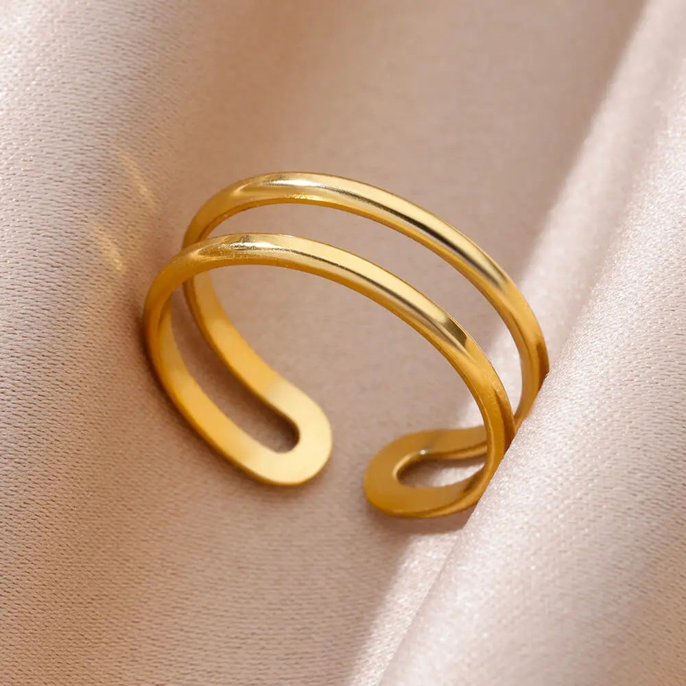 40 Style Rings for Women Stainless Steel Rings Classic Gold Color