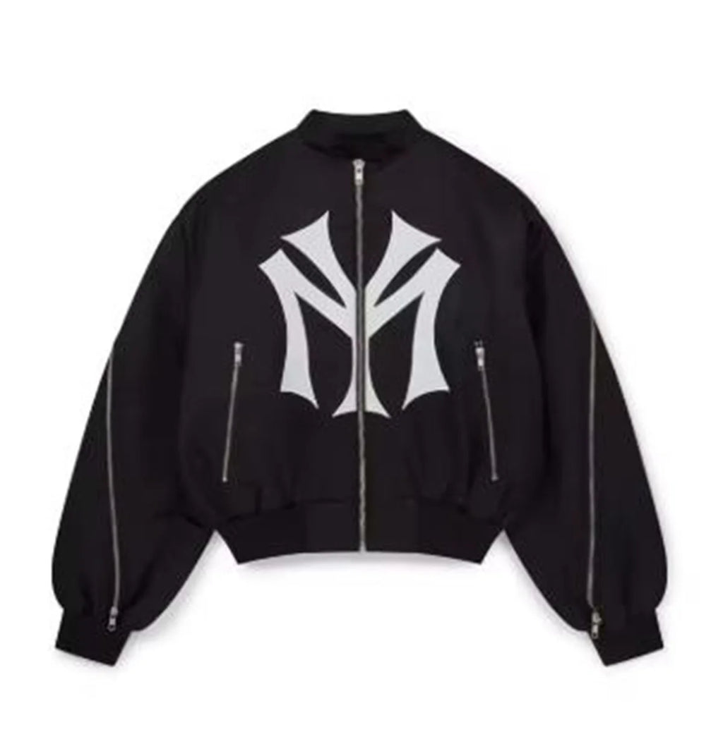 American style multi zipper design cross-border men's and women's loose letter embroidery pattern fashionable hoodie