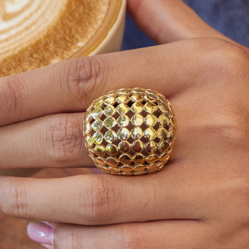 Golden Muse Ring
 Designer 18K Gold Color Plated