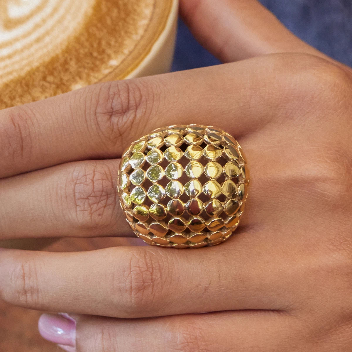 Golden Muse Ring
 Designer 18K Gold Color Plated