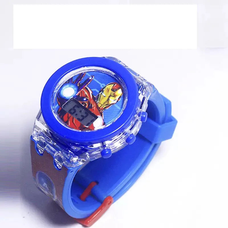 Flash Light Spiderman Kids Watches For Boys Cartoon shark  Children Watch Girls Student Digital Clock Gifts Toy