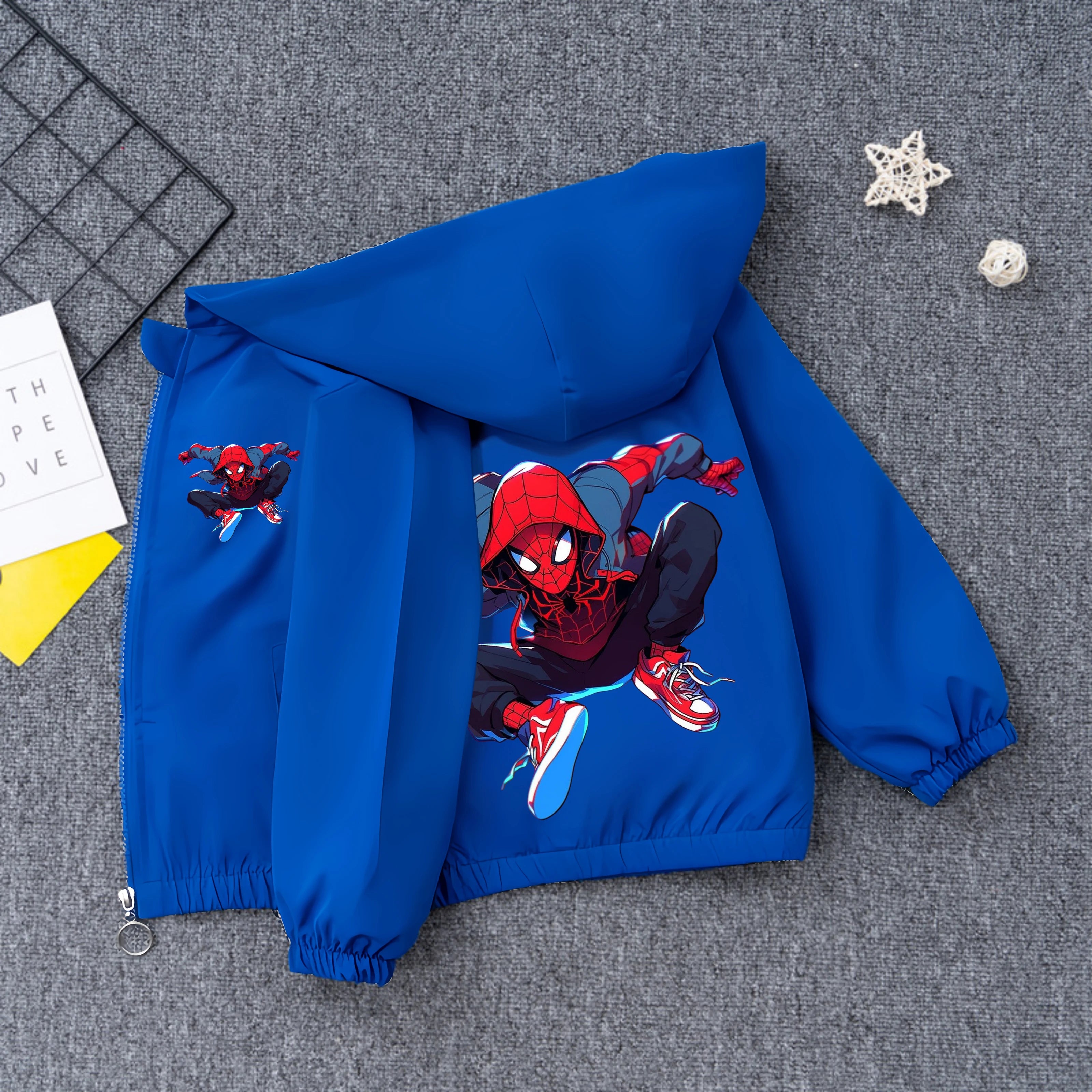 Boys' Casual Cardigans, Children's Jackets, Spider Man Hooded Tops, Windbreakers, Clothing Jackets
