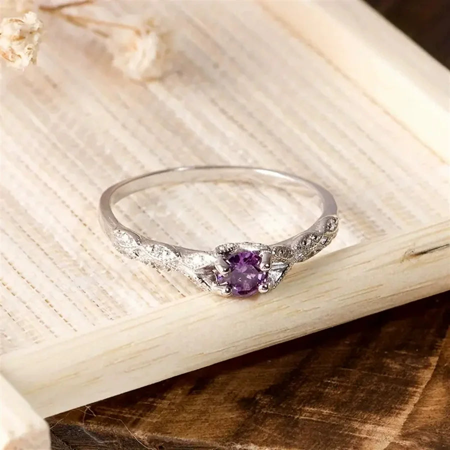 Améthia Light Luxury Style Amethyst Zirconia Women's Ring