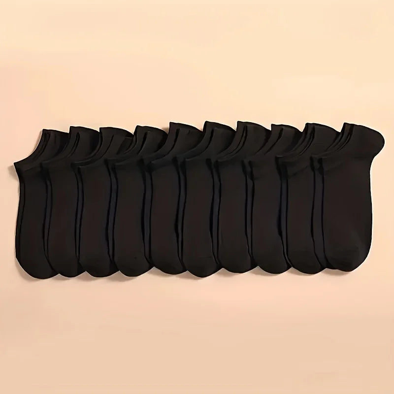 10/20/30/40/60 Pairs Of Unisex Solid Color Socks Comfy Breathable Soft Sweat Absorbent Socks For Daily And Outdoor Wearing