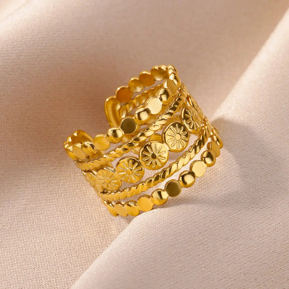 316L Stainless Steel Rings for Women Gold Color
