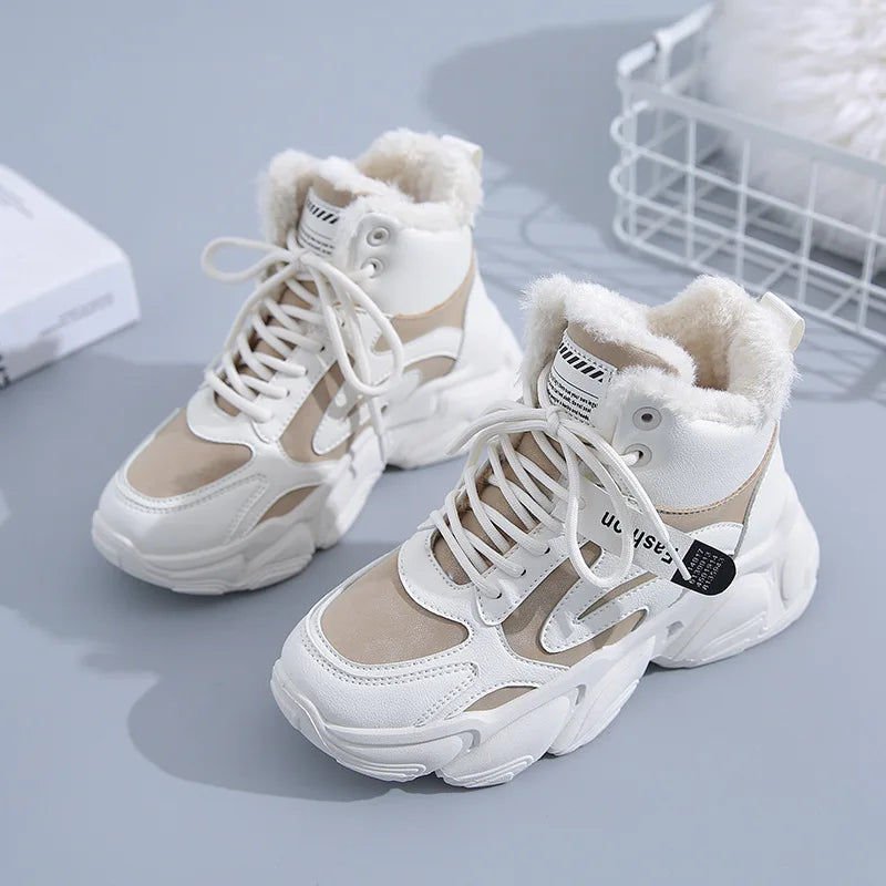Winter Women Warm Sneakers Platform Snow Boots Ankle Booties Female Causal Plush Shoes Cotton Ladies Boot