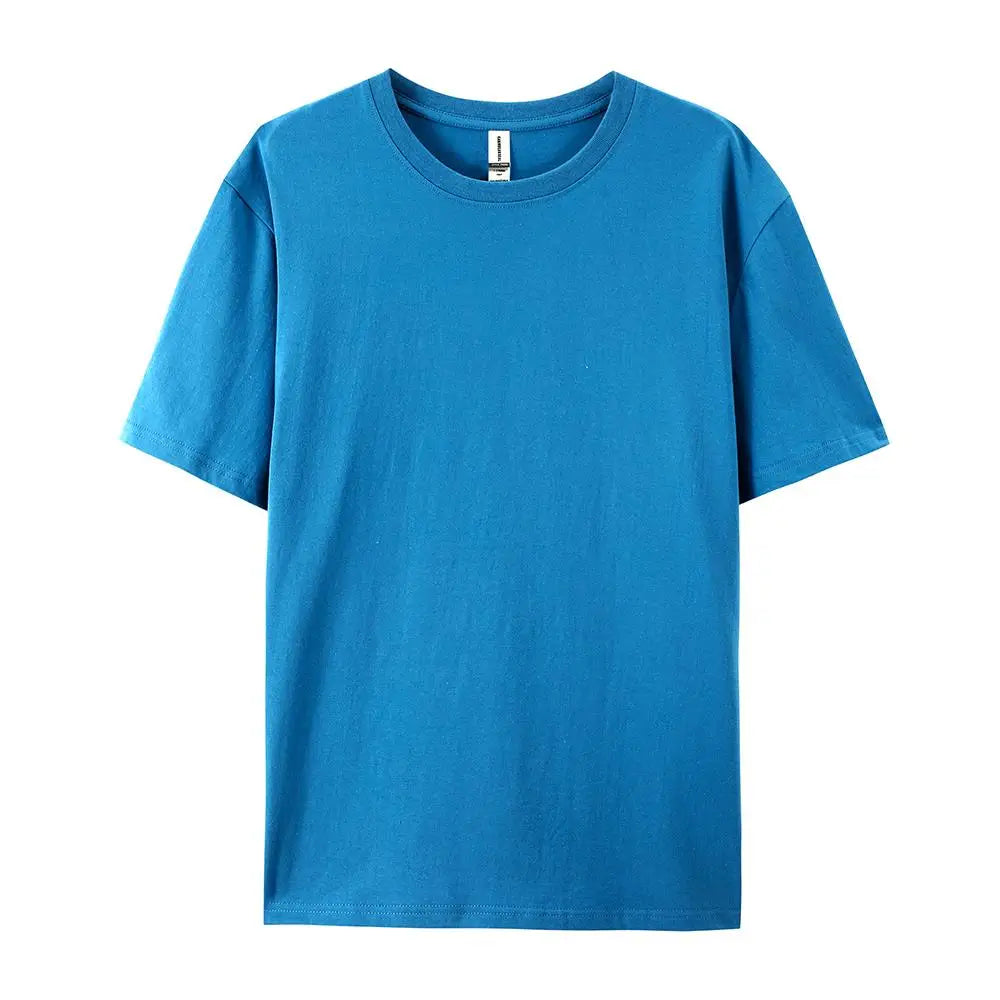 100% Cotton Solid Tshirts Men Woman Short Sleeve Fashion Brand Trend Casual Soft Clothing Tees Customized Products Summer Tops