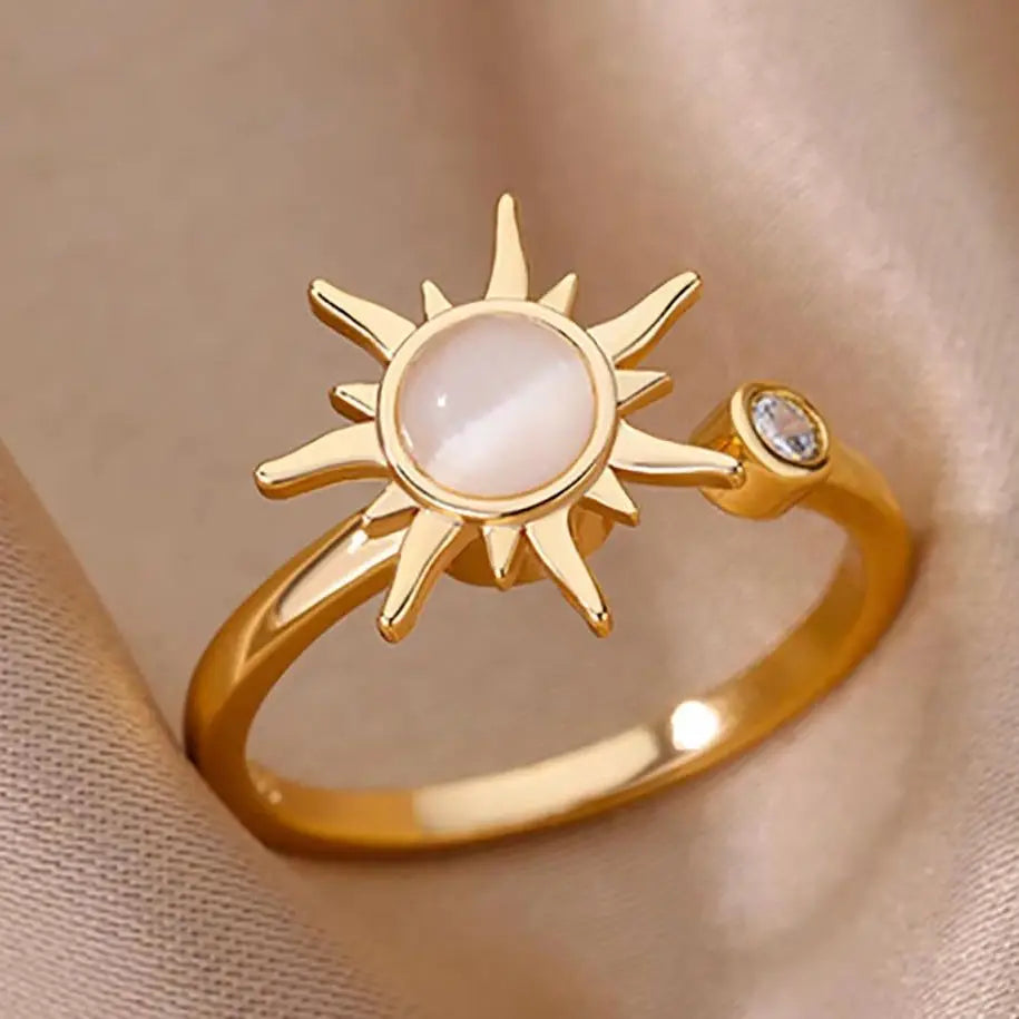Sun Opal Rotator Ring
