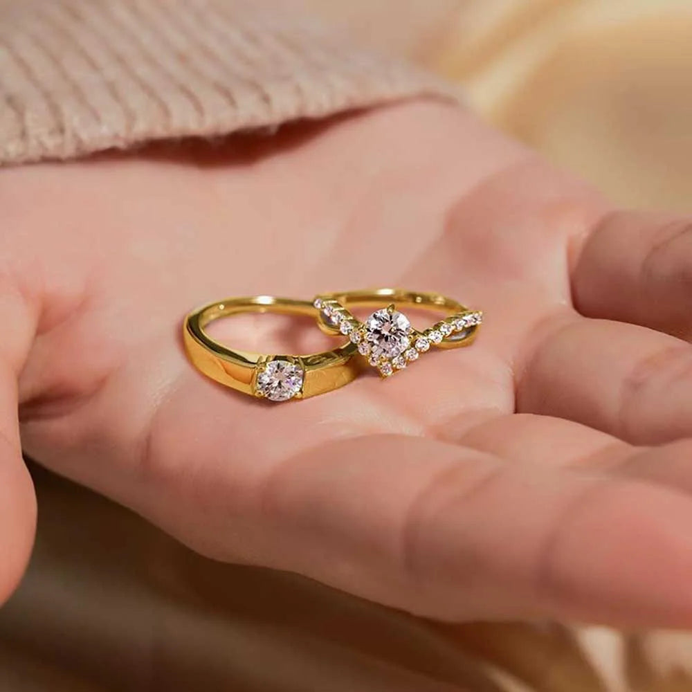 Fashion Luxury Zircon Couple Rings For Women