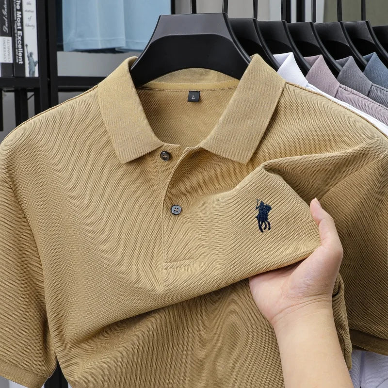 100% pure cotton fashion luxury brand pony embroidered comfortable POLO shirt for summer mens new striped exquisite short sleeve