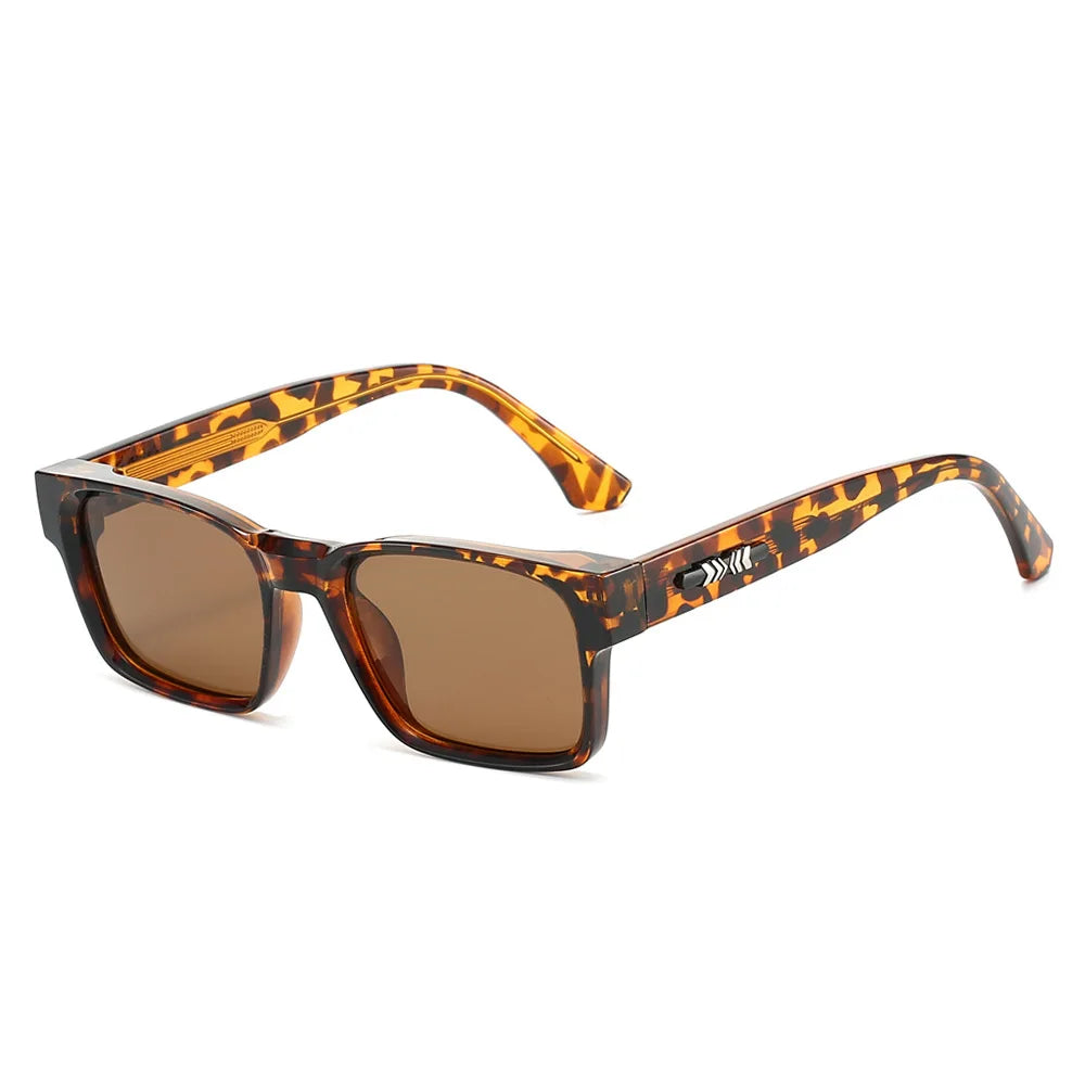 Quality Square Polarized Sunglasses Men Metal Core UV400 Unisex