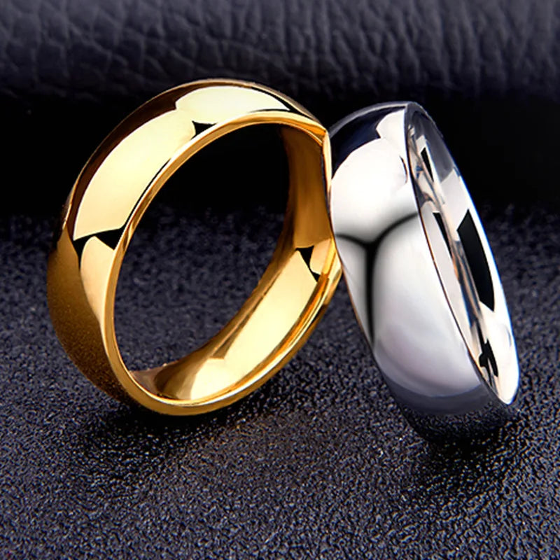 Simple 6mm Titanium Ring Women Men Prevent Allergy