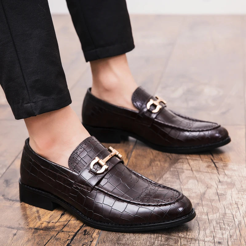 Classic Social Leather Shoes For Men Leather Loafers Wedding Casual Business Brogues Shoes Men Office Leather Men's Dress Shoes