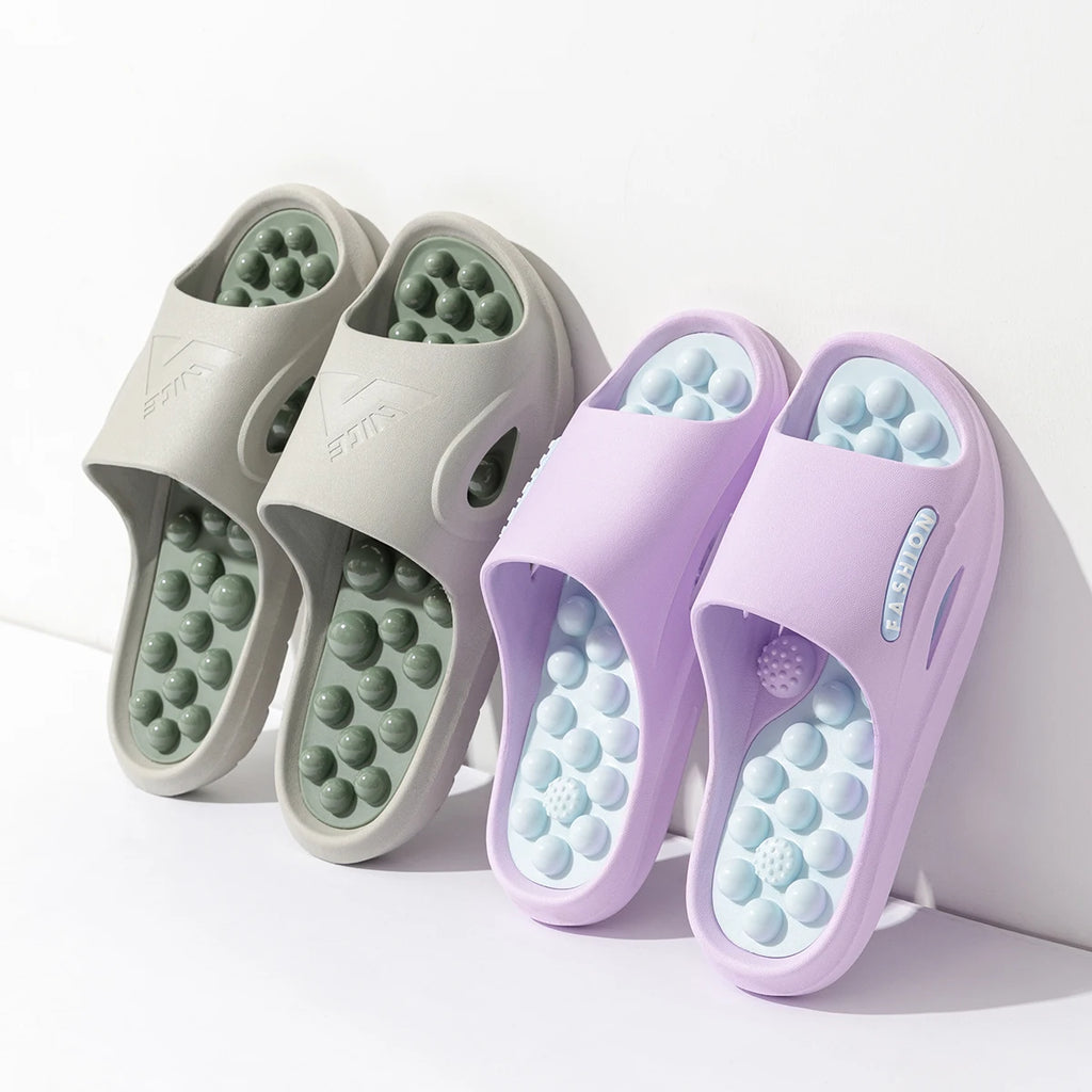 Summer Women Massage Slippers PVC Non-slip Unisex Home Slippers Comfortable Lightweight Indoor Outdoor Slides