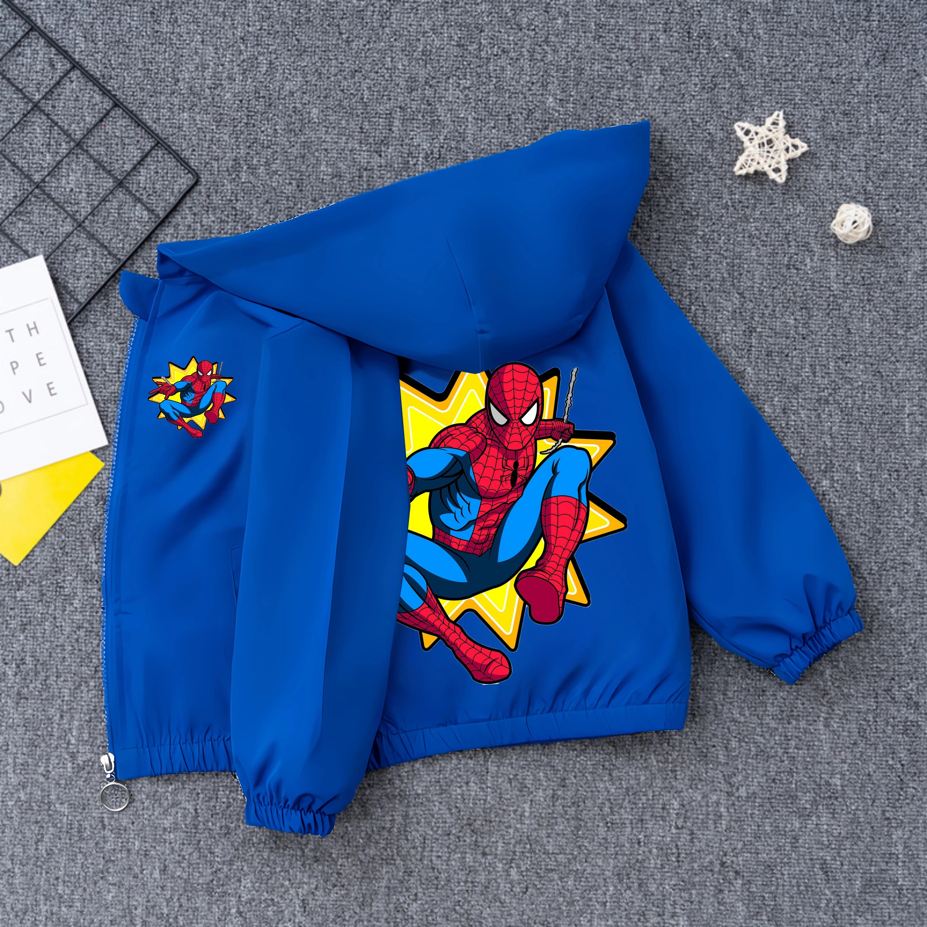 Boys' Casual Cardigans, Children's Jackets, Spider Man Hooded Tops, Windbreakers, Clothing Jackets