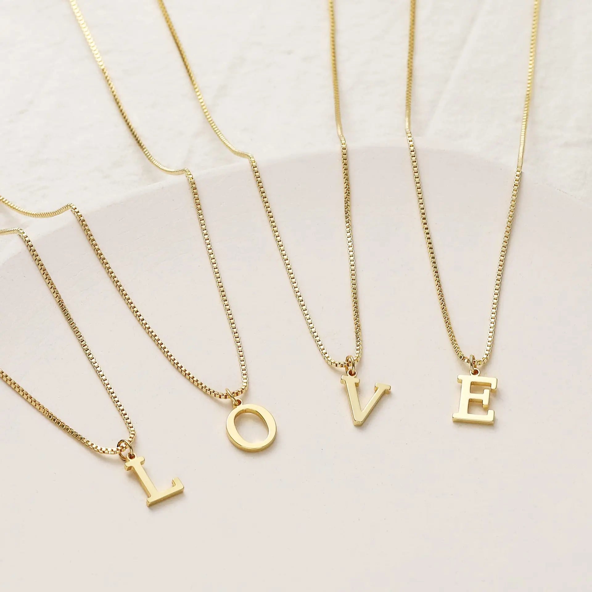 A-Z Initial Necklace for Women18K Gold Plated Necklace Cute Letter Stainless Steel .