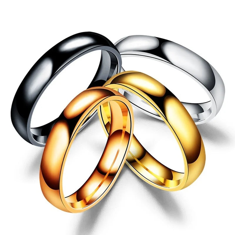 Simple 6mm Titanium Ring Women Men Prevent Allergy