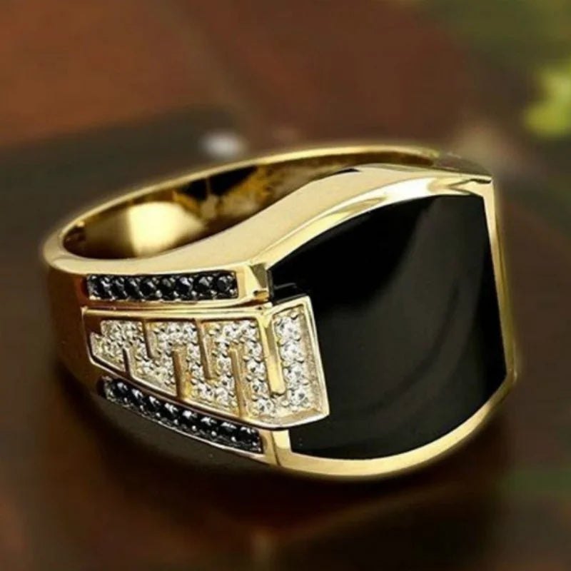 Classic Men's Ring Fashion Metal Gold Color Punk