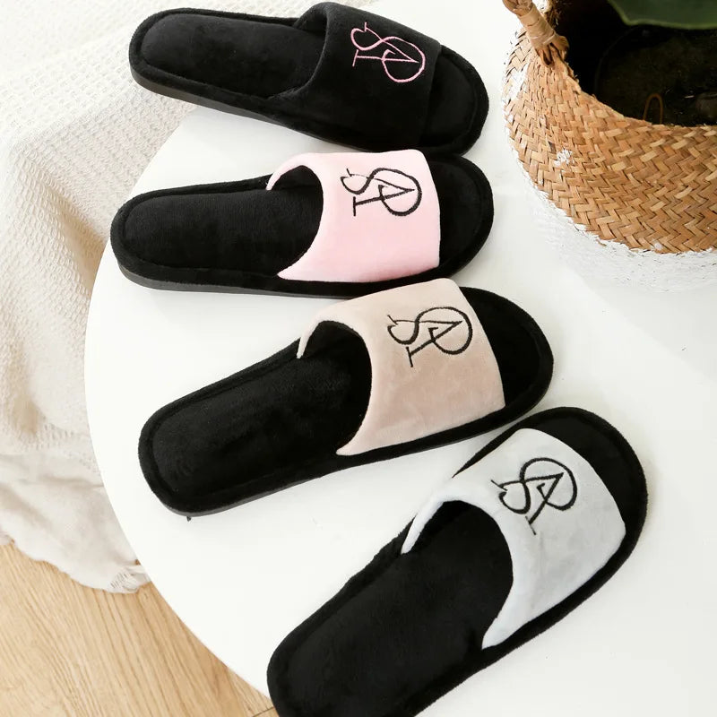 New Women's Cotton Slippers Warm Cotton Slippers Men Women Sandals Zapatos De Mujer Shoes Slides