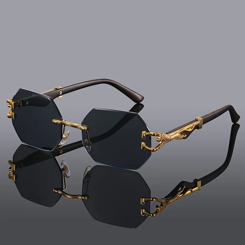 Geometric Leopard Print Sport Glasses For Women, Lightweight & Durable Composite Frame,