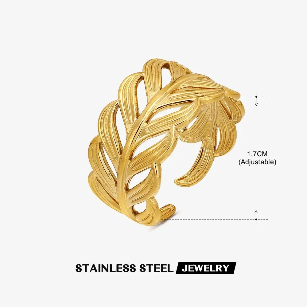 316L Stainless Steel Rings for Women Gold Color