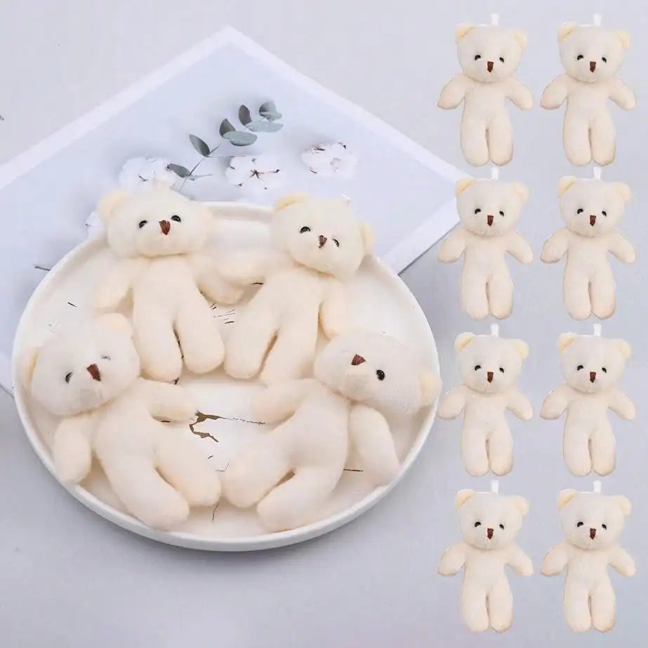 10pcs/Pack 12CM Couple Bear Flower Bouquet Dolls Mini Foam Teddy Bears Plush DIY Valentines Flower Gifts Packaging Accessor part