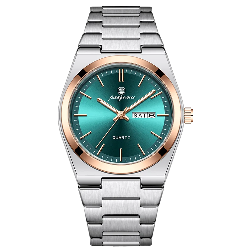 PAAZOMU Elegant Watch For Women Waterproof Luminous Date Week Ladies Watches Quartz Stainless Steel Woman's Fashion Wristwatch