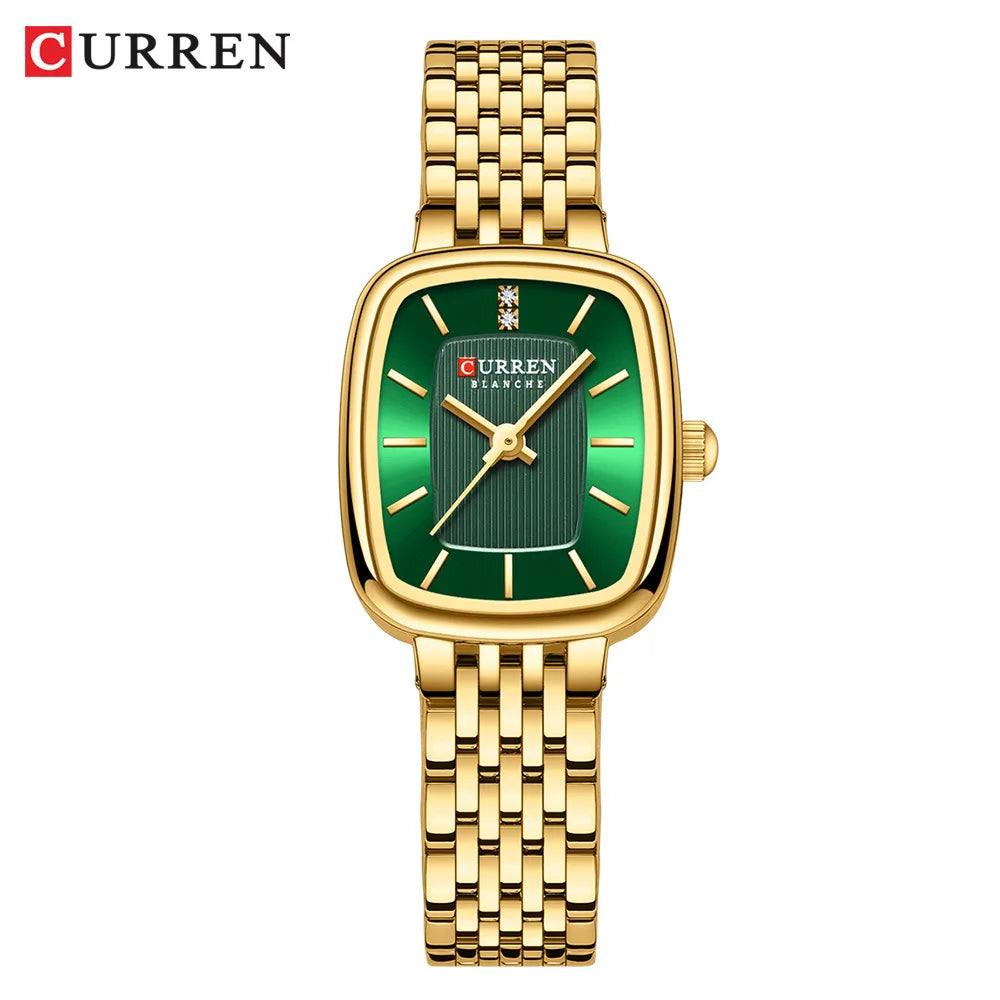CURREN 9093 Fashion Quartz Women's Watch Elegant Square Dial Gold Stainless Steel Strap Casual Waterproof Watch relojes de mujer