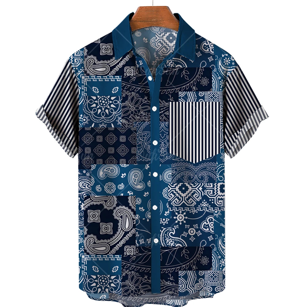 Hot New Men's High Quality Luxury Hawaii Dazn Holiday Beach Floral Shirt Elegant Men Top Sale Best Ethnic Style Clothing 2023